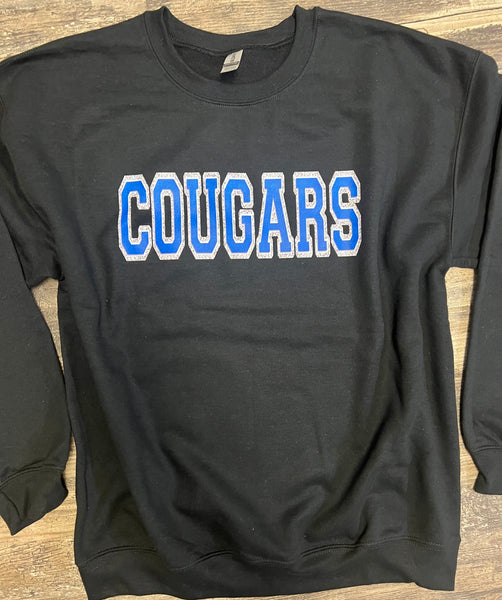 Cougars- Faux Chenille Sweatshirt
